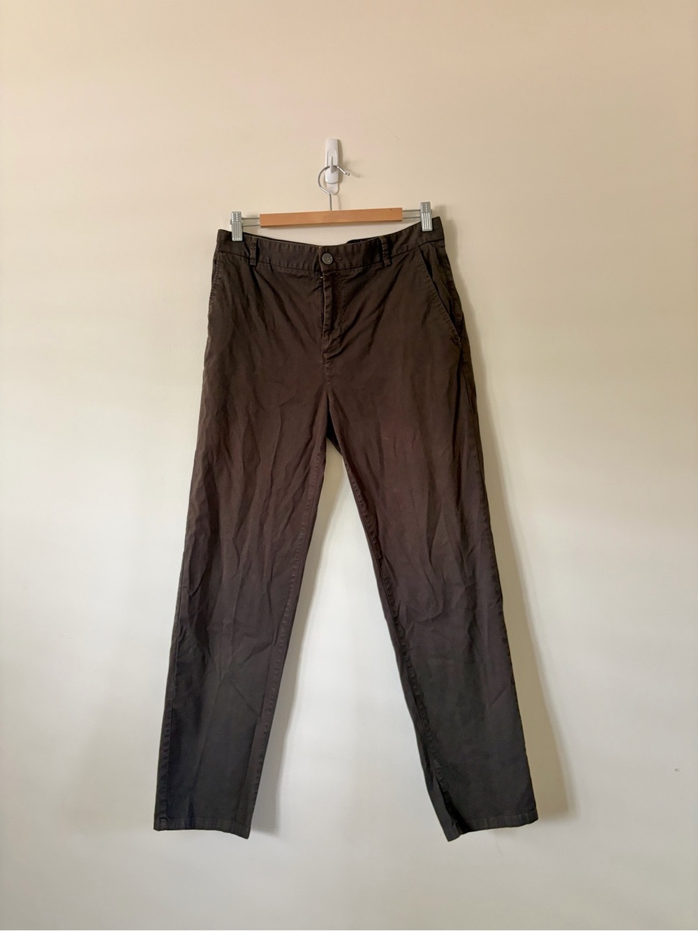 Everlane Straight Leg Chino Pants in Olive Brown 33